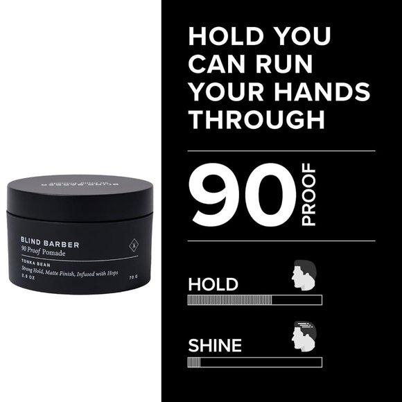 90 Proof Hair Pomade for Men - Strong Hold, Natural Finish - Water-Based, Matte - Picture 3 of 9